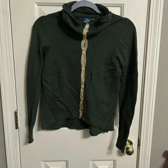 Antonio Melani Wool Cashmere Blend Turtleneck Button Front Cardigan Sweater XS - Picture 1 of 5
